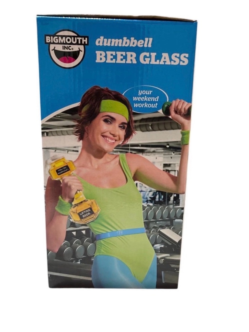 🔥BigMouth Inc Dumbbell Beer Glass 24oz Novelty Barbell Mug Party Gift New🔥